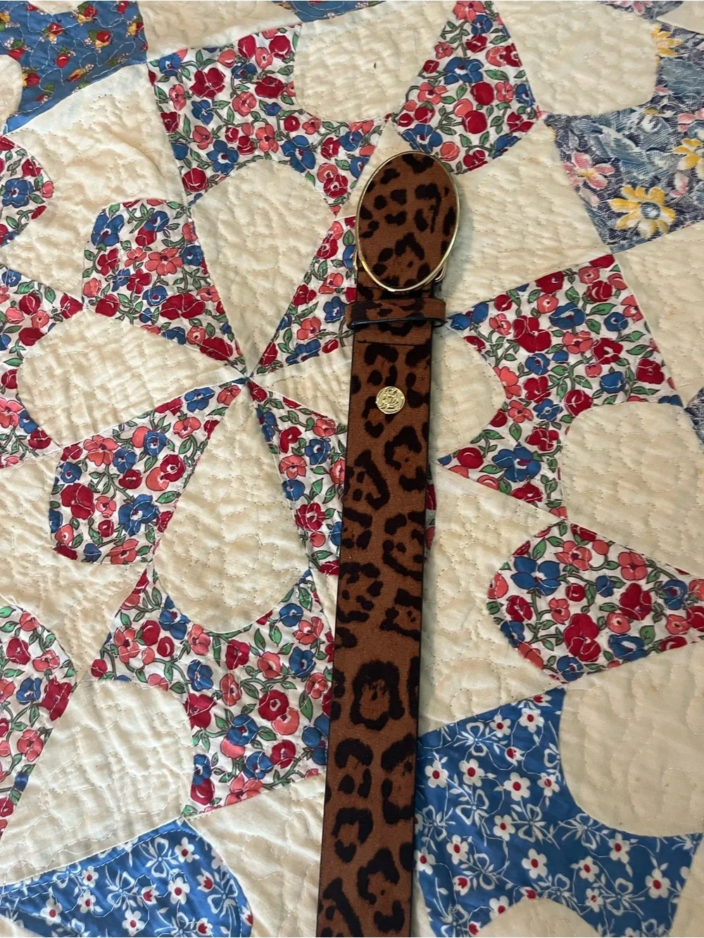 Leopard Print Faux Suede Belt
